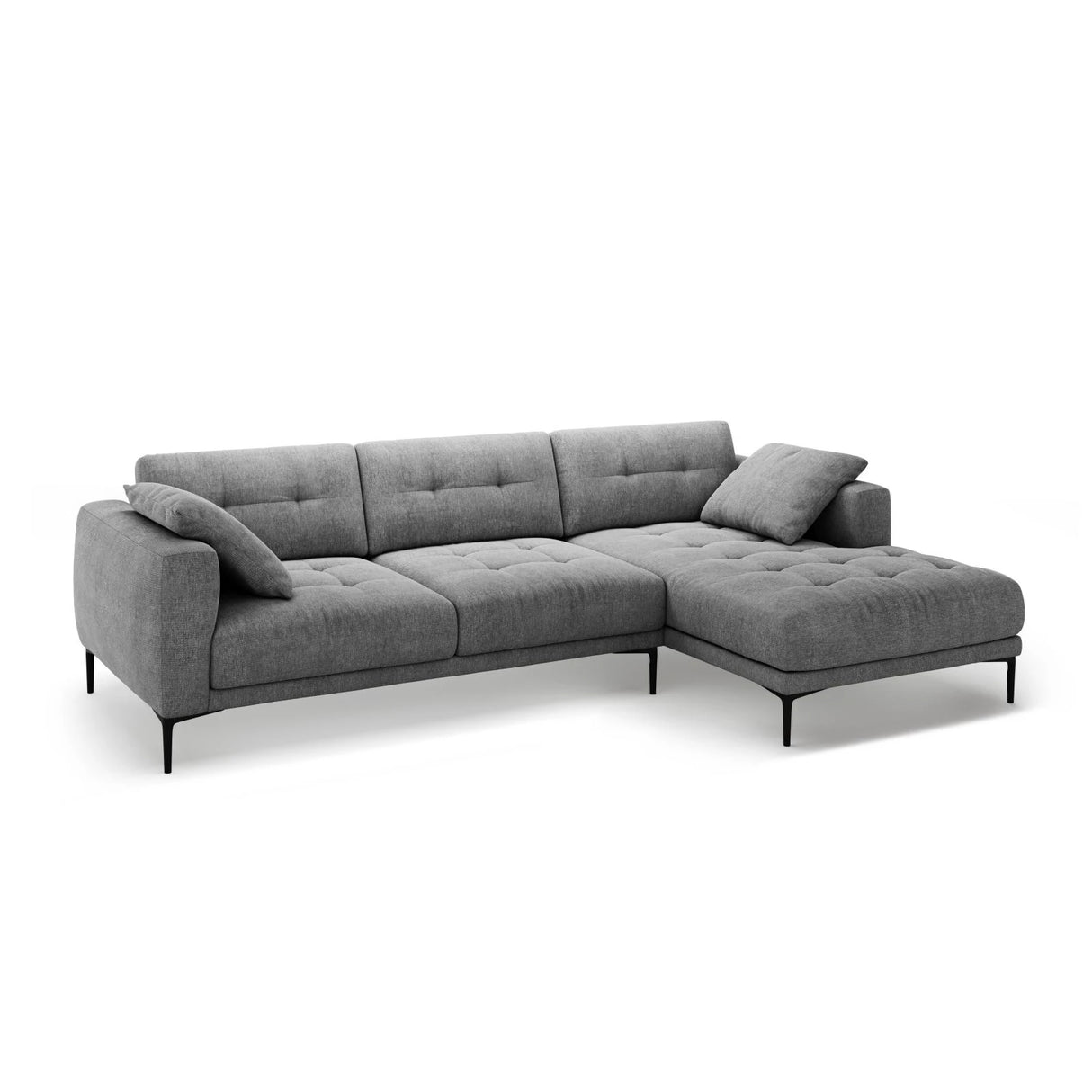 Bemy Ecksofa Rechts aus Strukturierter Stoff (Sorella 89) in Grau, 295x174 cm – Bild 2
