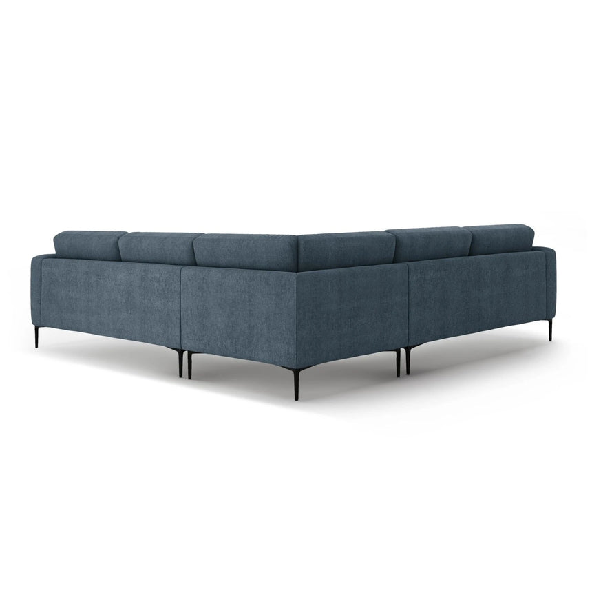 Bemy Ecksofa symmetrisch aus Strukturierter Stoff (Sorella 77) in Dunkelblau, 290x290 cm – Bild 3