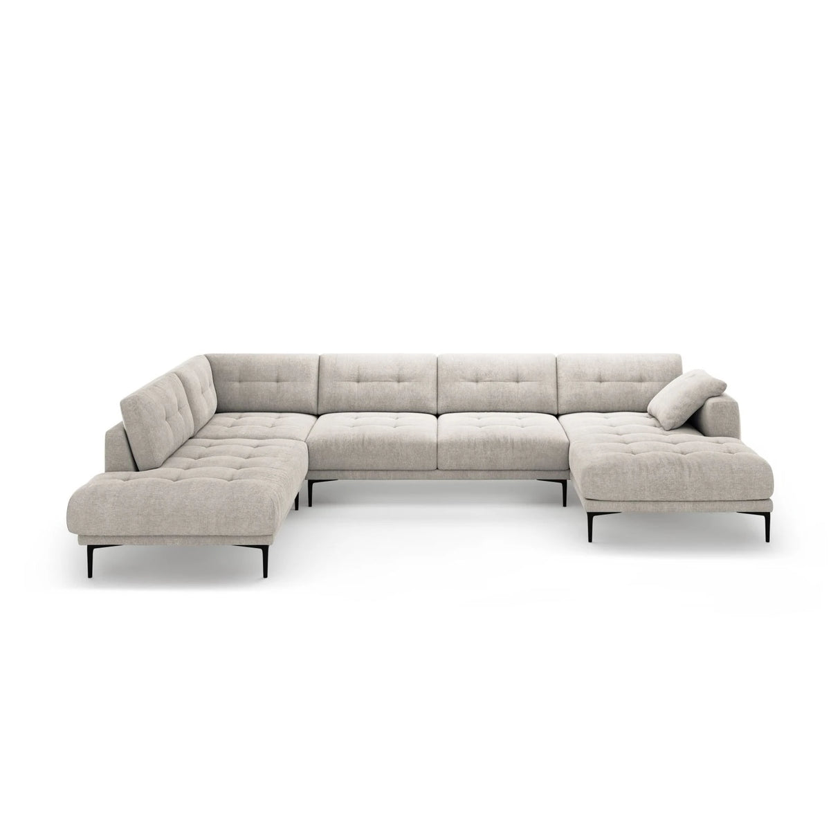Bemy Panorama-Ecksofa Links aus Samt oder Strukturstoff, 373x240 cm – Bild 1
