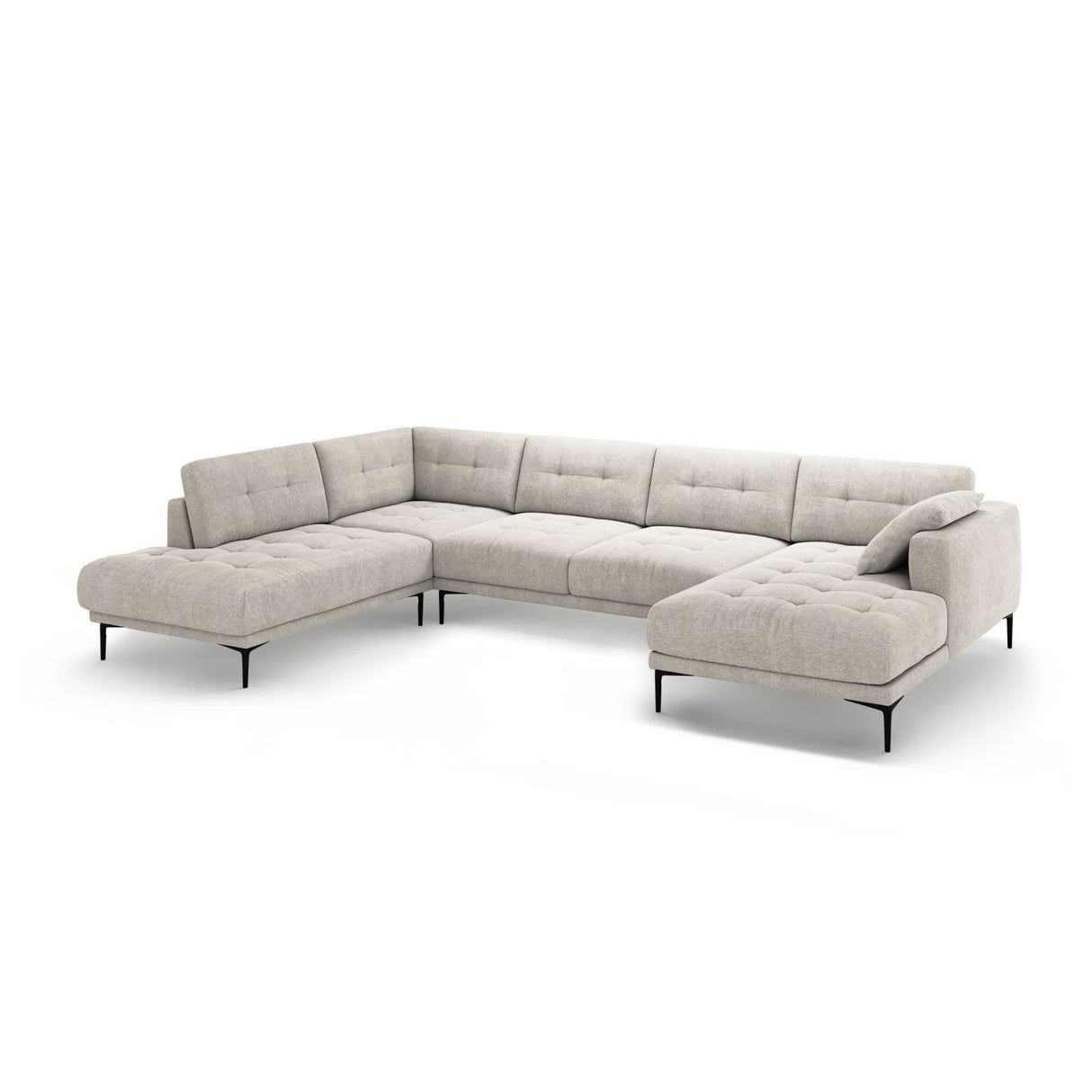 Bemy Panorama-Ecksofa Links aus Samt oder Strukturstoff, 373x240 cm – Bild 2