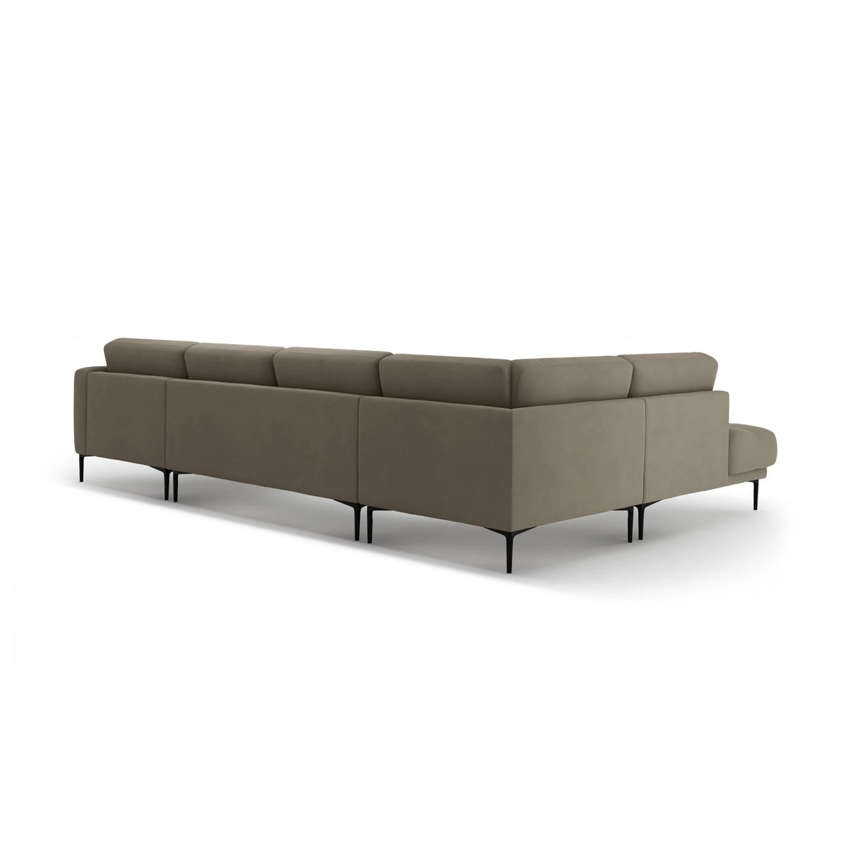 Bemy Panorama-Ecksofa Links aus Samt (Salvador 3) in Grau-Braun, 373x240 cm – Bild 3