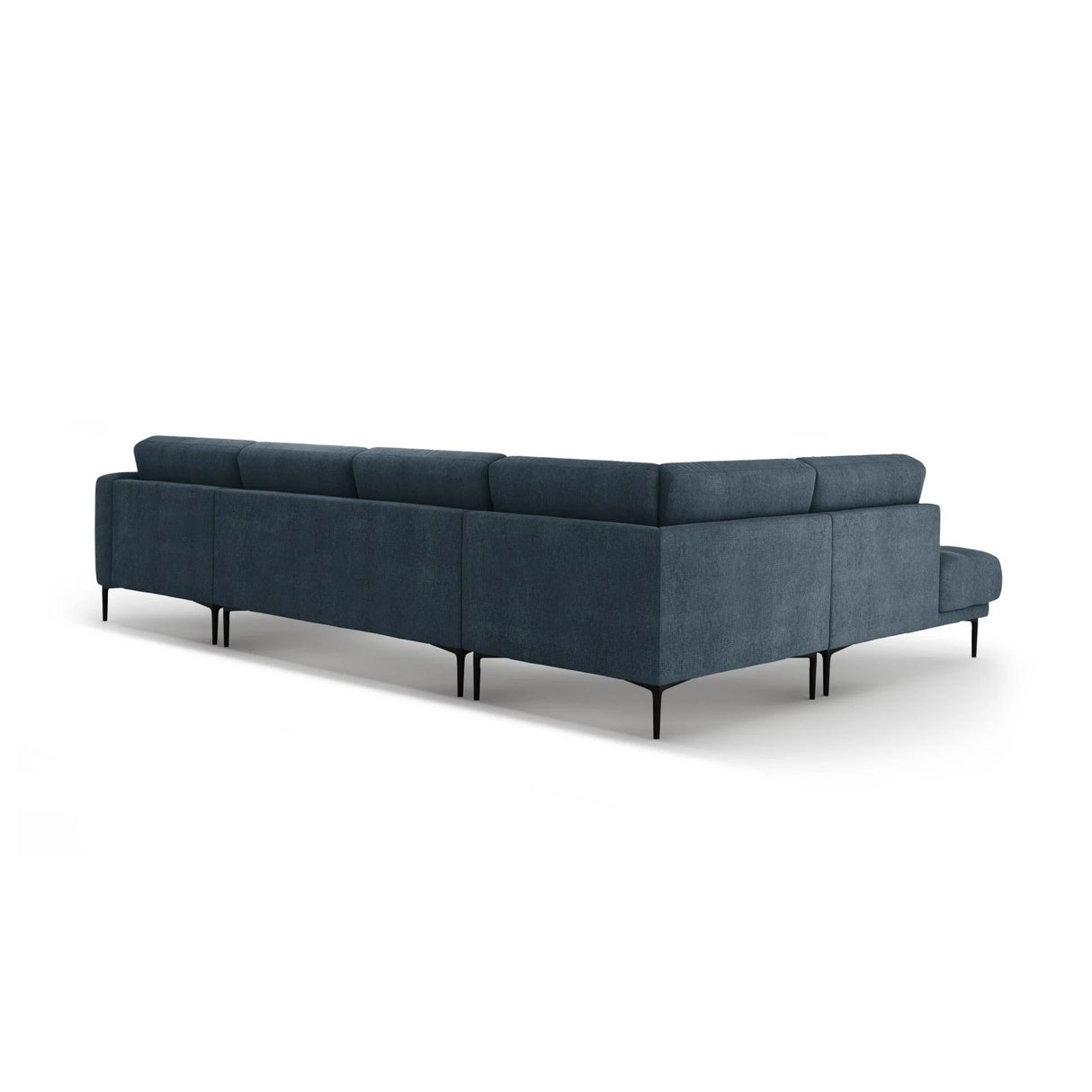 Bemy Panorama-Ecksofa Links aus Strukturierter Stoff (Sorella 77) in Dunkelblau, 373x240 cm – Bild 3