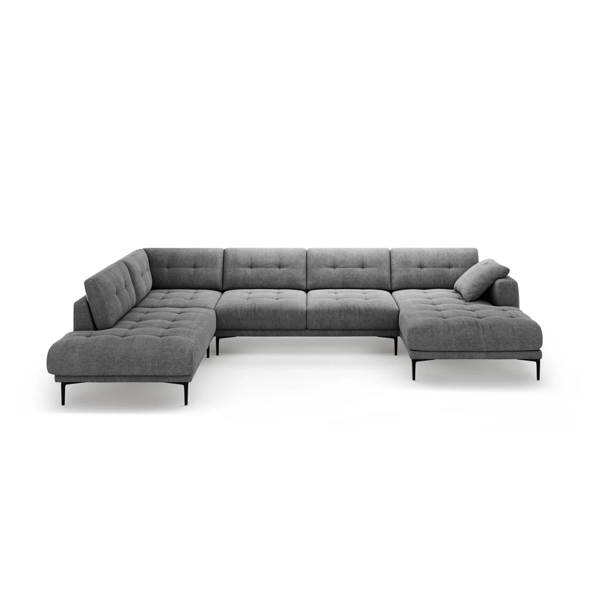 Bemy Panorama-Ecksofa Links aus Strukturierter Stoff (Sorella 89) in Grau, 373x240 cm – Bild 1