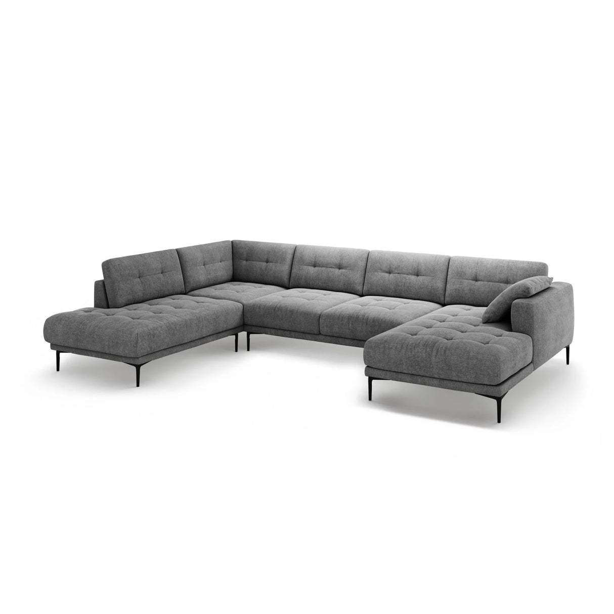 Bemy Panorama-Ecksofa Links aus Strukturierter Stoff (Sorella 89) in Grau, 373x240 cm – Bild 2