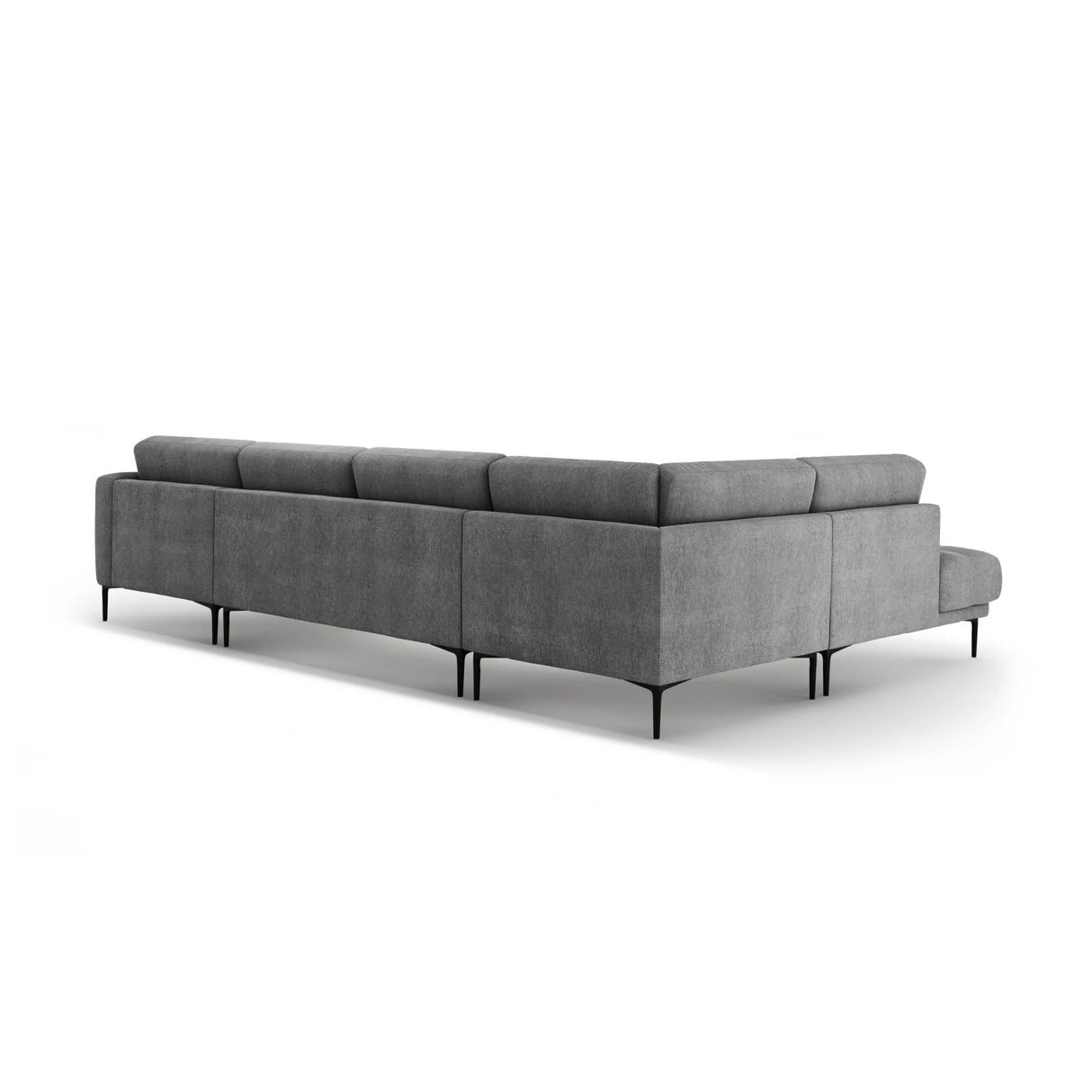 Bemy Panorama-Ecksofa Links aus Strukturierter Stoff (Sorella 89) in Grau, 373x240 cm – Bild 3