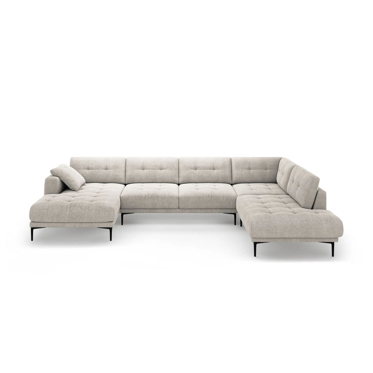 Bemy Panorama-Ecksofa Rechts aus Samt oder Strukturstoff, 373x240 cm – Bild 1