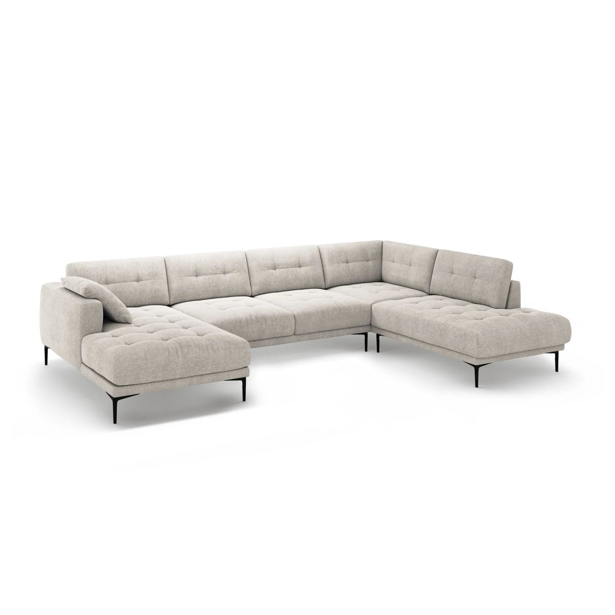 Bemy Panorama-Ecksofa Rechts aus Samt oder Strukturstoff, 373x240 cm – Bild 2
