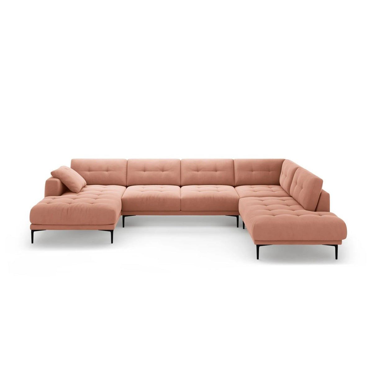 Bemy Panorama-Ecksofa Rechts aus Samt (Salvador 11) in Rosa, 373x240 cm – Bild 1