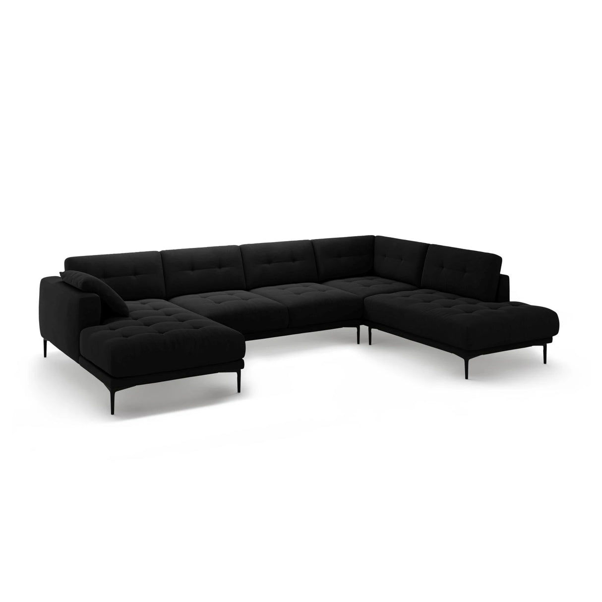Bemy Panorama-Ecksofa Rechts aus Samt (Salvador 19) in Schwarz, 373x240 cm – Bild 2