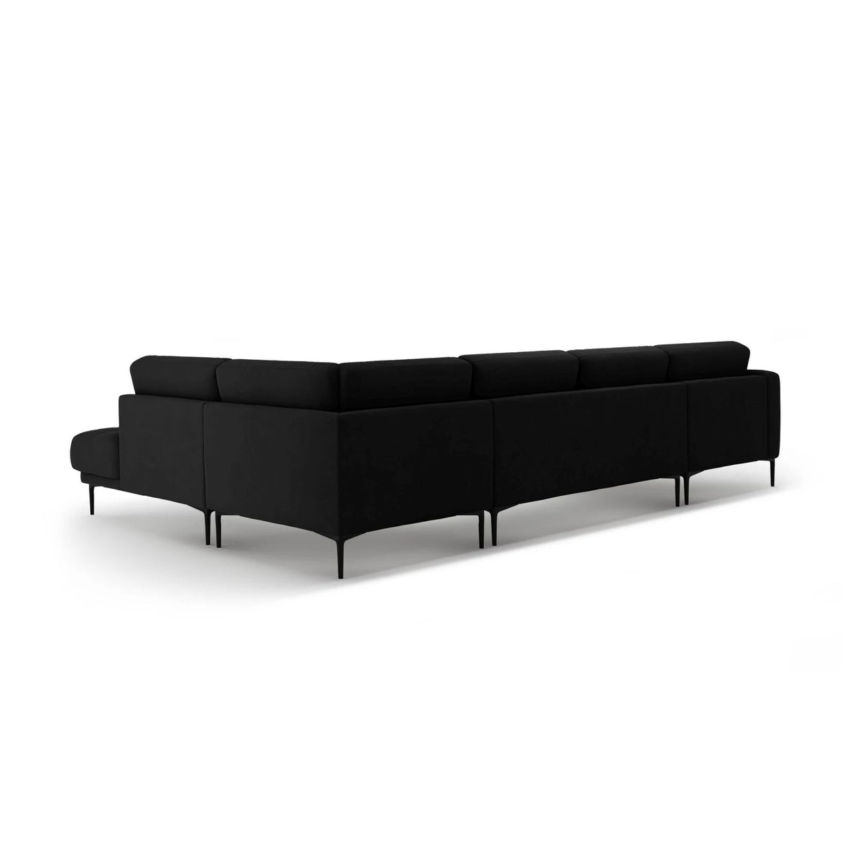Bemy Panorama-Ecksofa Rechts aus Samt (Salvador 19) in Schwarz, 373x240 cm – Bild 3