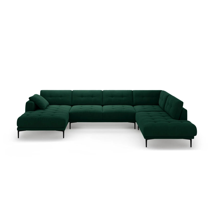 Bemy Panorama-Ecksofa Rechts aus Samt (Salvador 7) in Flaschengrün, 373x240 cm – Bild 1