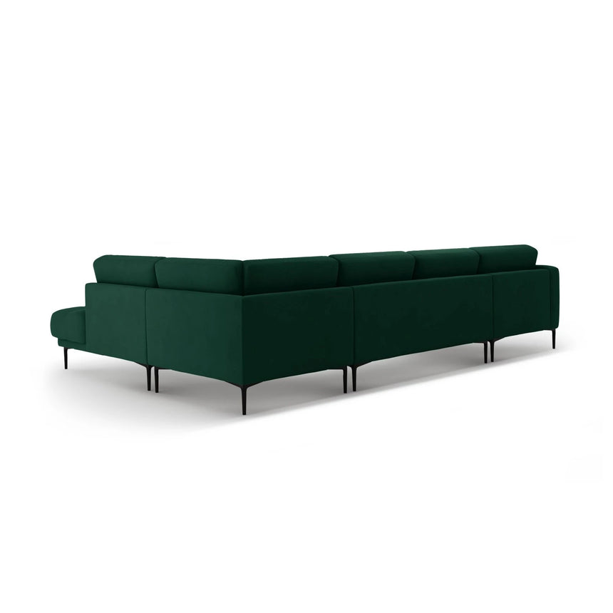 Bemy Panorama-Ecksofa Rechts aus Samt (Salvador 7) in Flaschengrün, 373x240 cm – Bild 3