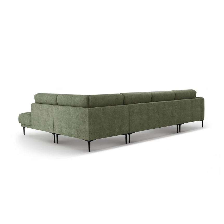 Bemy Panorama-Ecksofa Rechts aus Strukturierter Stoff (Sorella 34) in Dunkles olivgrün, 373x240 cm – Bild 3