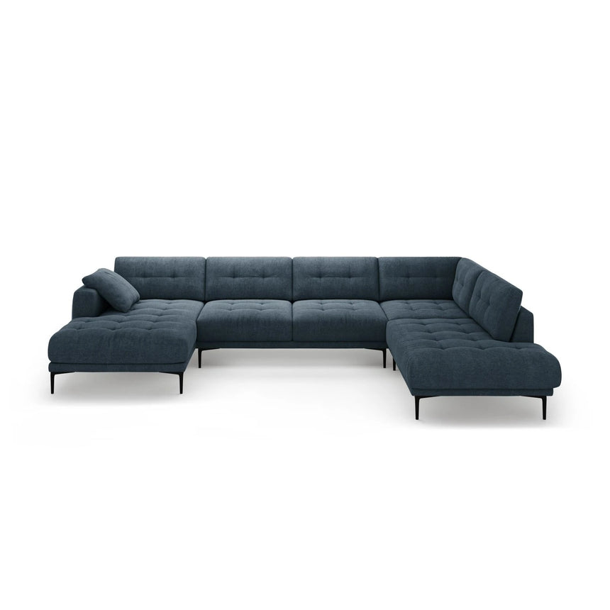 Bemy Panorama-Ecksofa Rechts aus Strukturierter Stoff (Sorella 77) in Dunkelblau, 373x240 cm – Bild 1