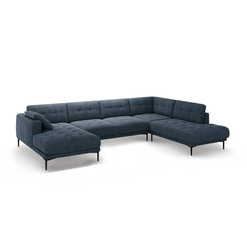 Bemy Panorama-Ecksofa Rechts aus Strukturierter Stoff (Sorella 77) in Dunkelblau, 373x240 cm – Bild 2