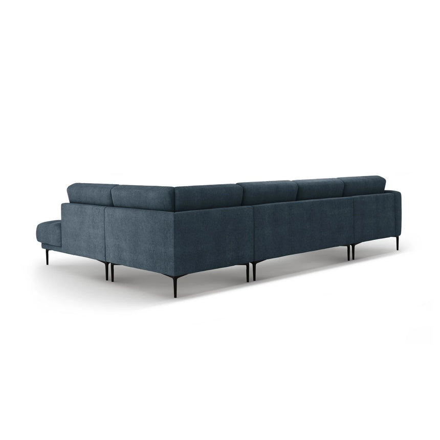 Bemy Panorama-Ecksofa Rechts aus Strukturierter Stoff (Sorella 77) in Dunkelblau, 373x240 cm – Bild 3