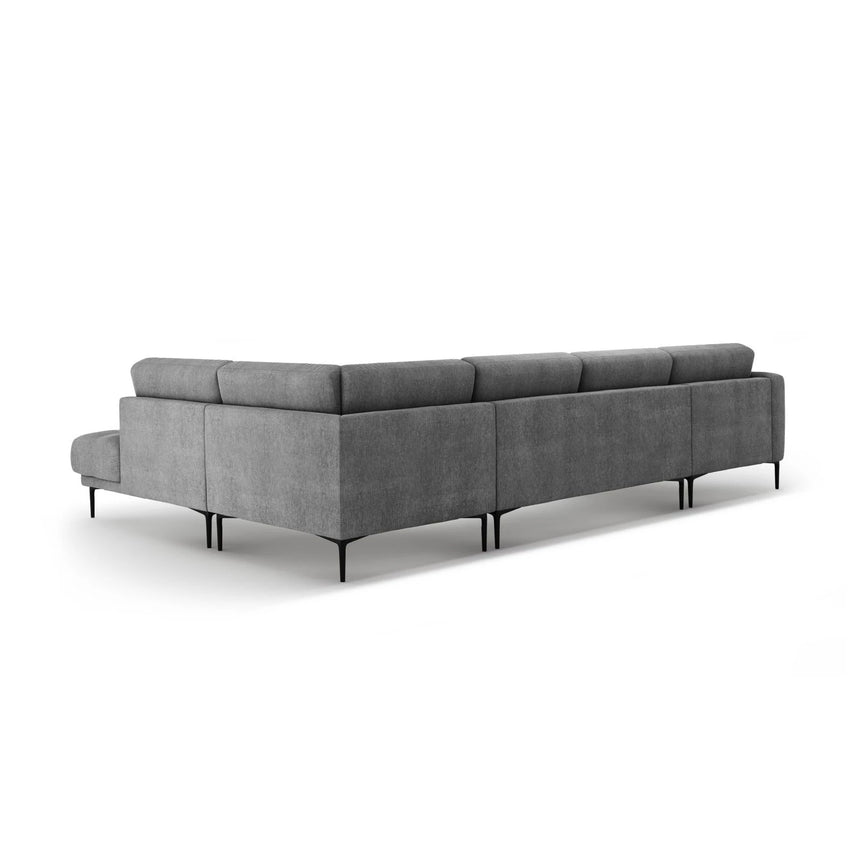 Bemy Panorama-Ecksofa Rechts aus Strukturierter Stoff (Sorella 89) in Grau, 373x240 cm – Bild 3