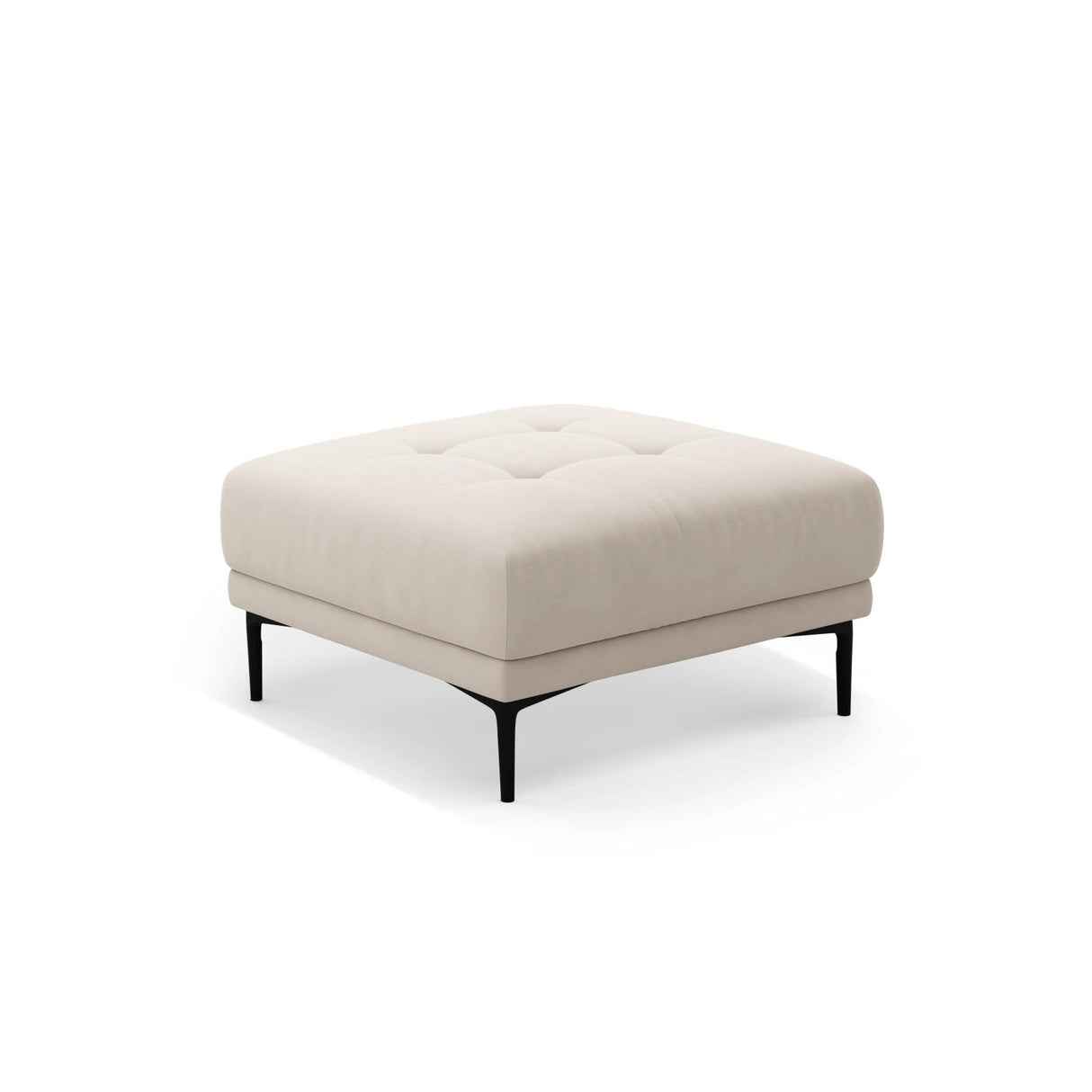 Bemy Pouf aus Samt (Salvador 1) in Beige, 85x85 cm – Bild 2