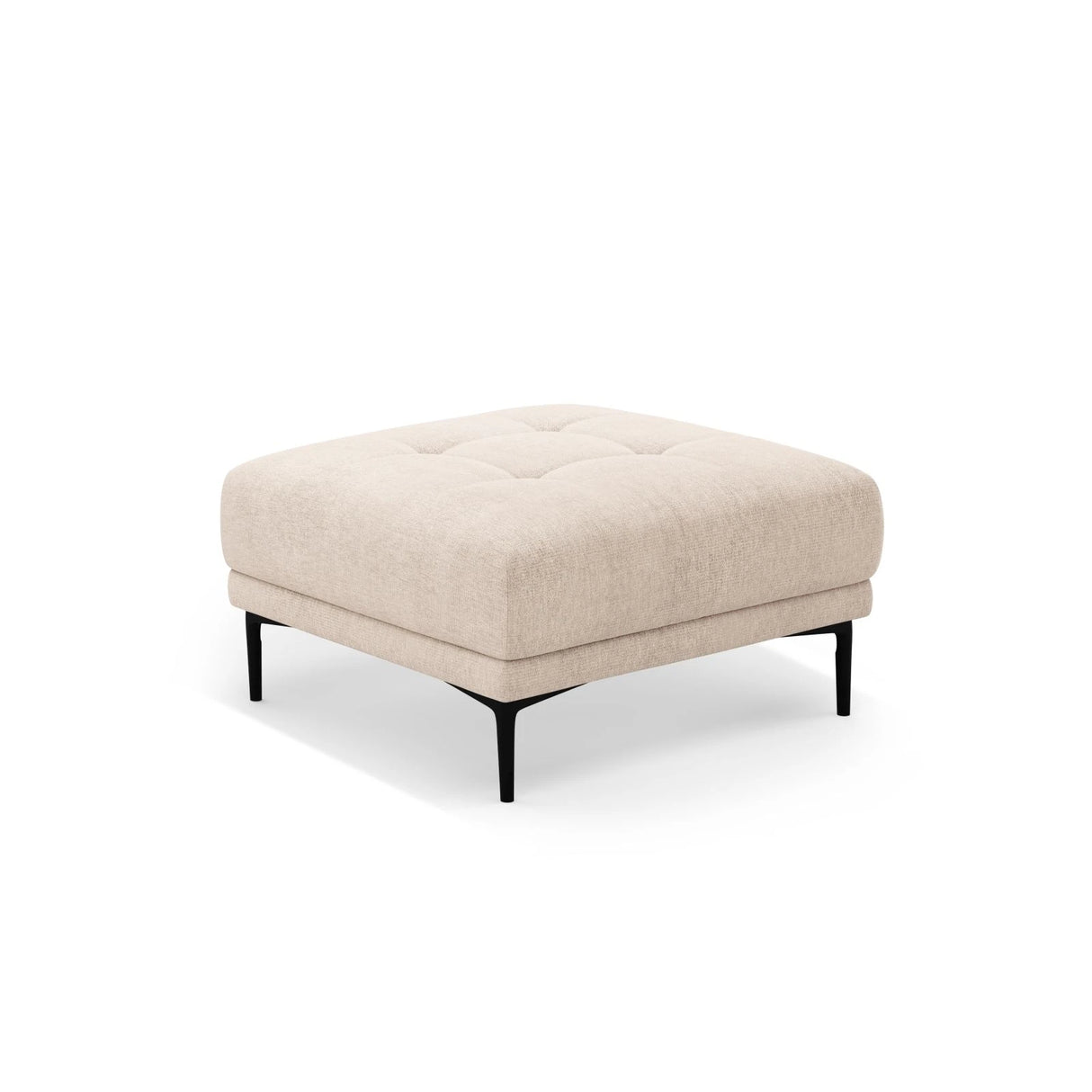 Bemy Pouf aus Strukturierter Stoff (Sorella 05) in Sand, 85x85 cm – Bild 2