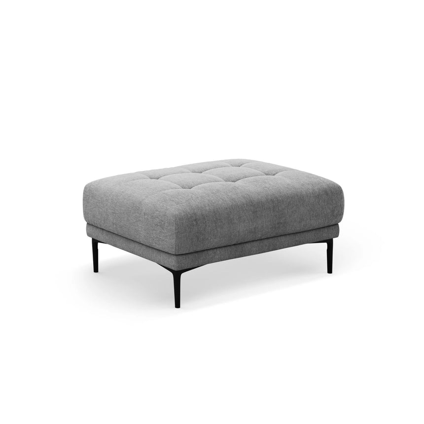 Bemy Pouf aus Strukturierter Stoff (Sorella 89) in Grau, 100x70 cm – Bild 2