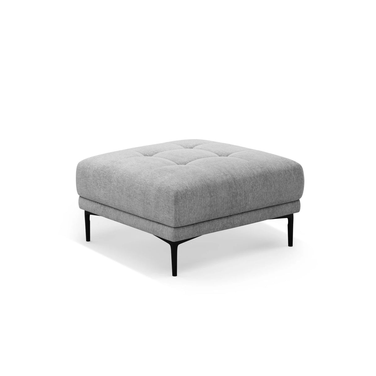 Bemy Pouf aus Strukturierter Stoff (Sorella 89) in Grau, 85x85 cm – Bild 2