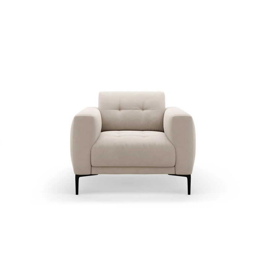 Bemy Sessel aus Samt (Salvador 1) in Beige, 85x85 cm – Bild 1