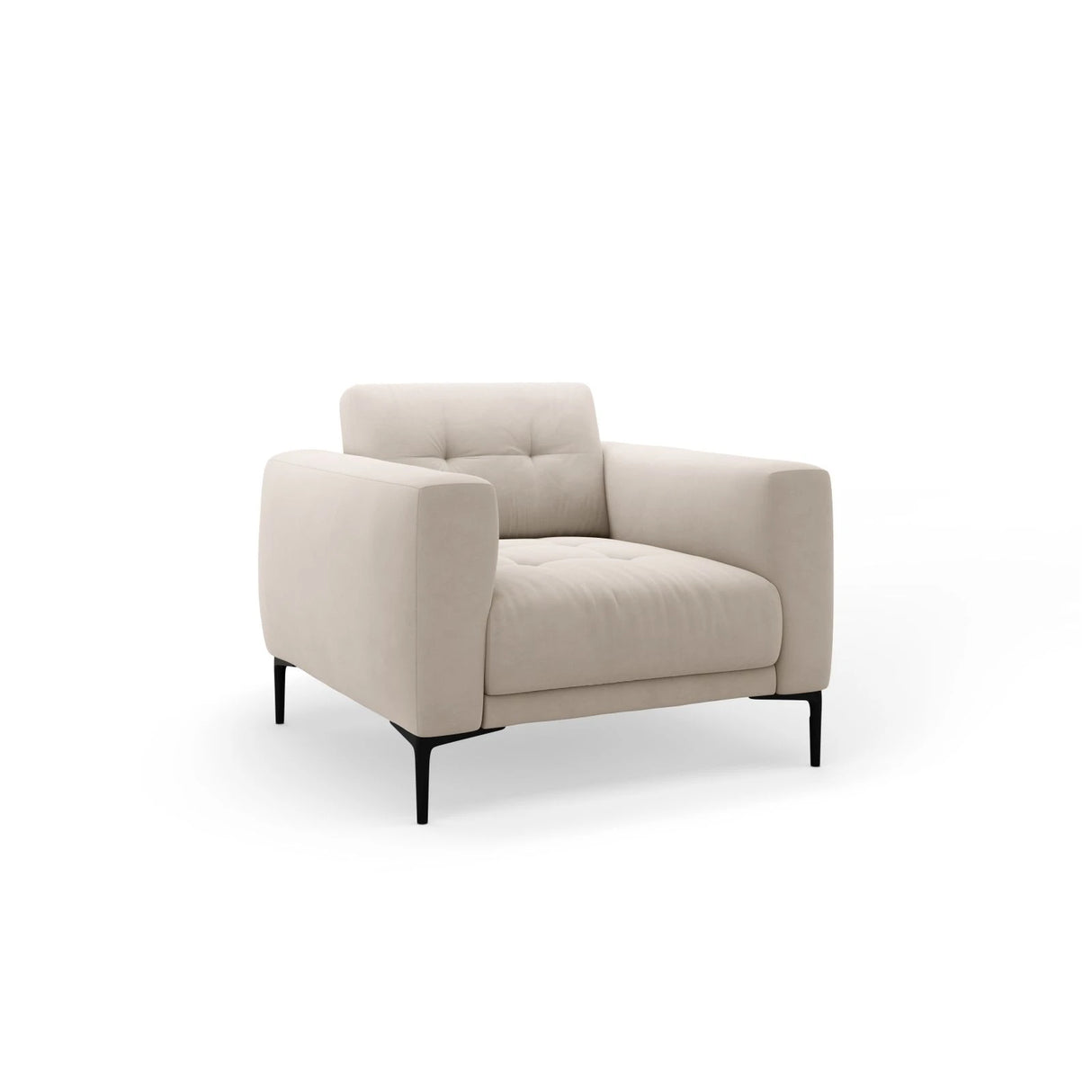 Bemy Sessel aus Samt (Salvador 1) in Beige, 85x85 cm – Bild 2