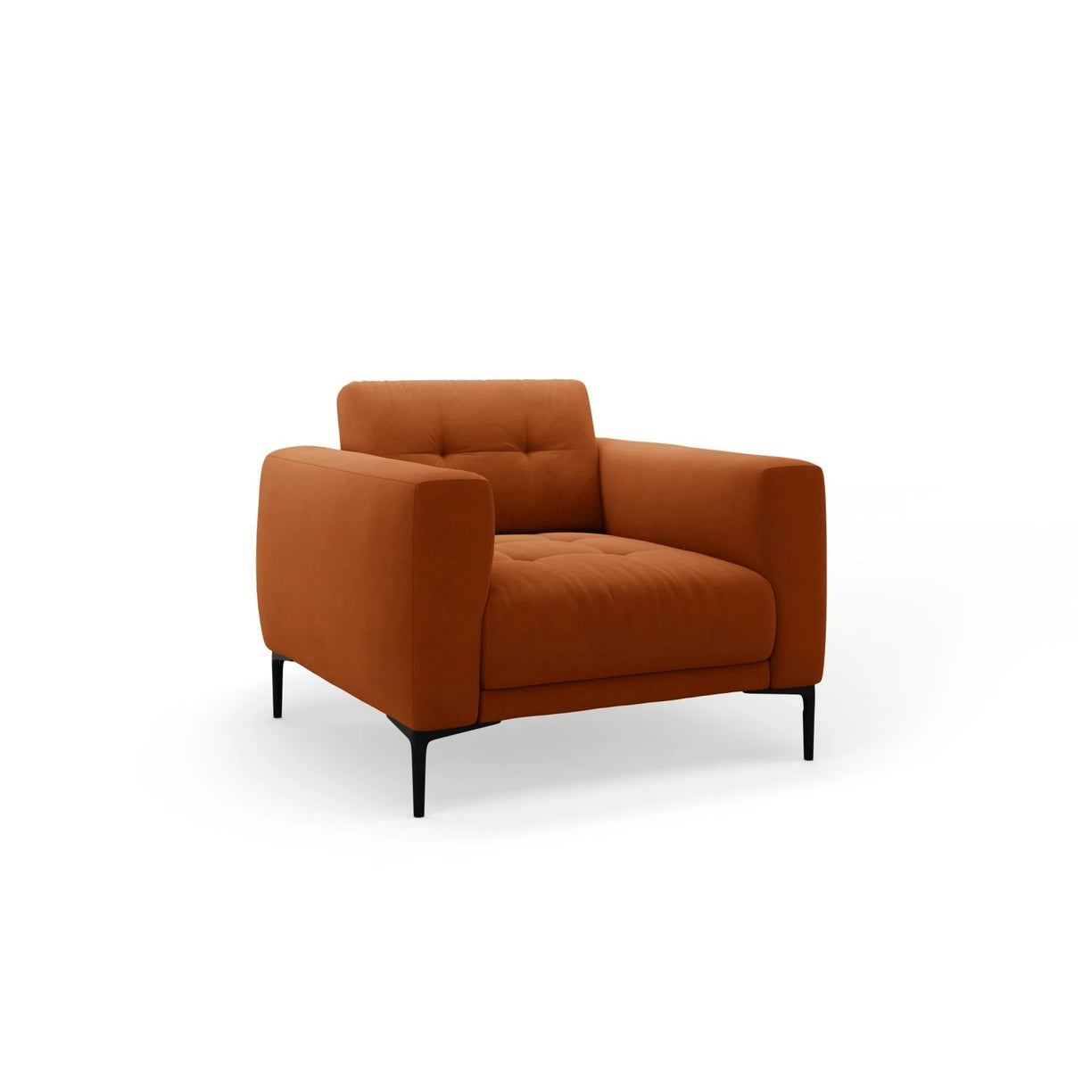 Bemy Sessel aus Samt (Salvador 14) in Terrakotta, 85x85 cm – Bild 2