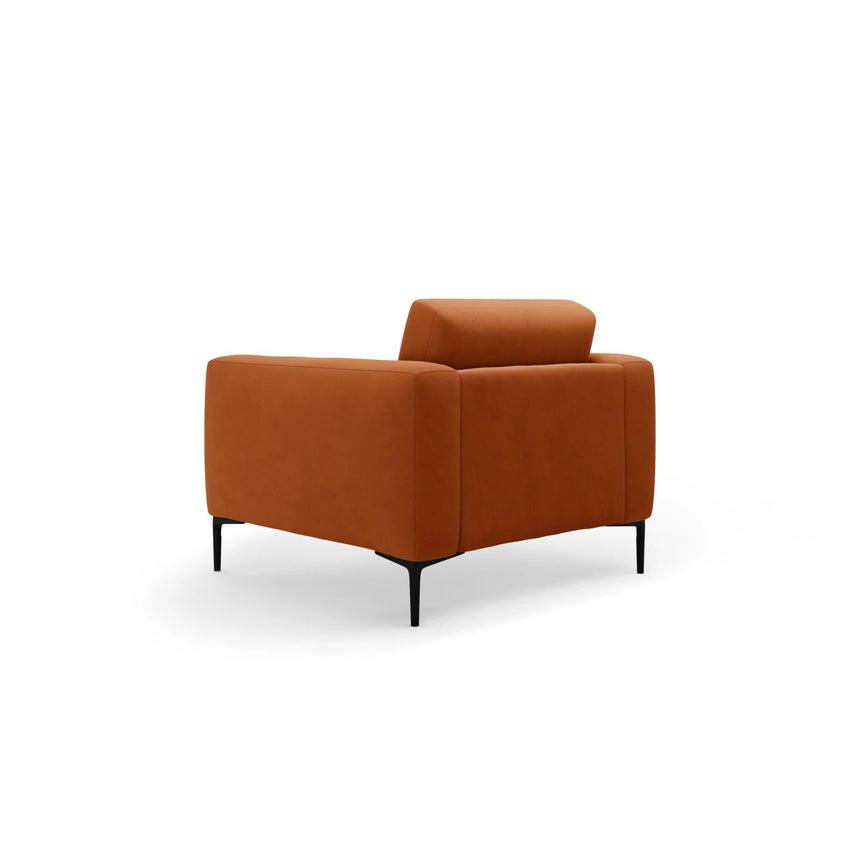 Bemy Sessel aus Samt (Salvador 14) in Terrakotta, 85x85 cm – Bild 3