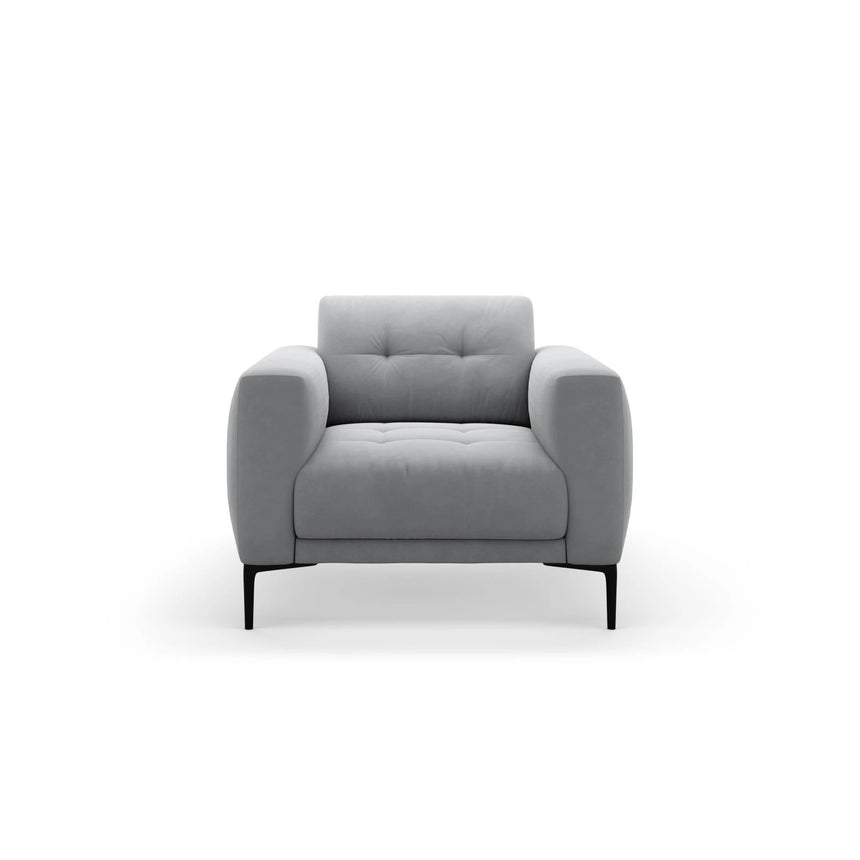 Bemy Sessel aus Samt (Salvador 17) in Grau, 85x85 cm – Bild 1