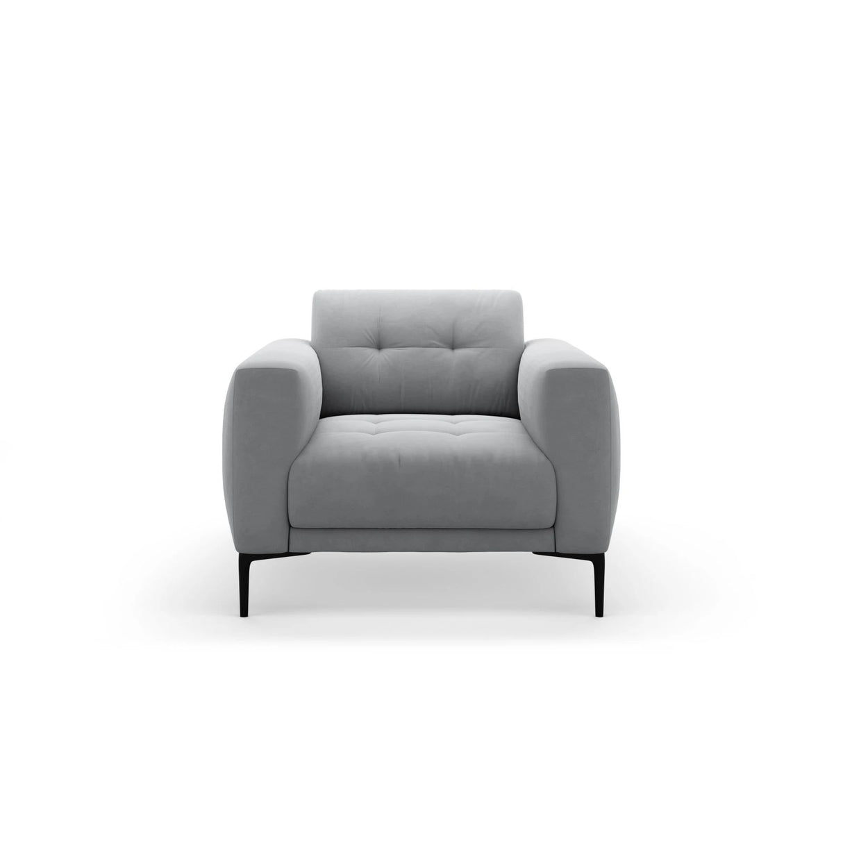 Bemy Sessel aus Samt (Salvador 17) in Grau, 85x85 cm – Bild 1