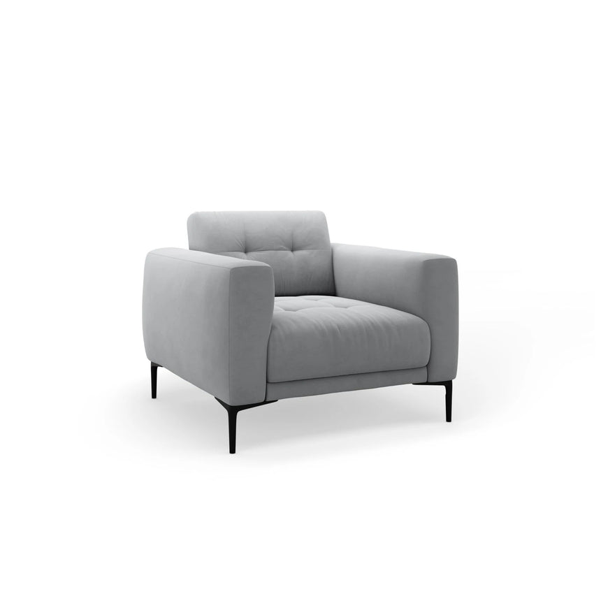Bemy Sessel aus Samt (Salvador 17) in Grau, 85x85 cm – Bild 2