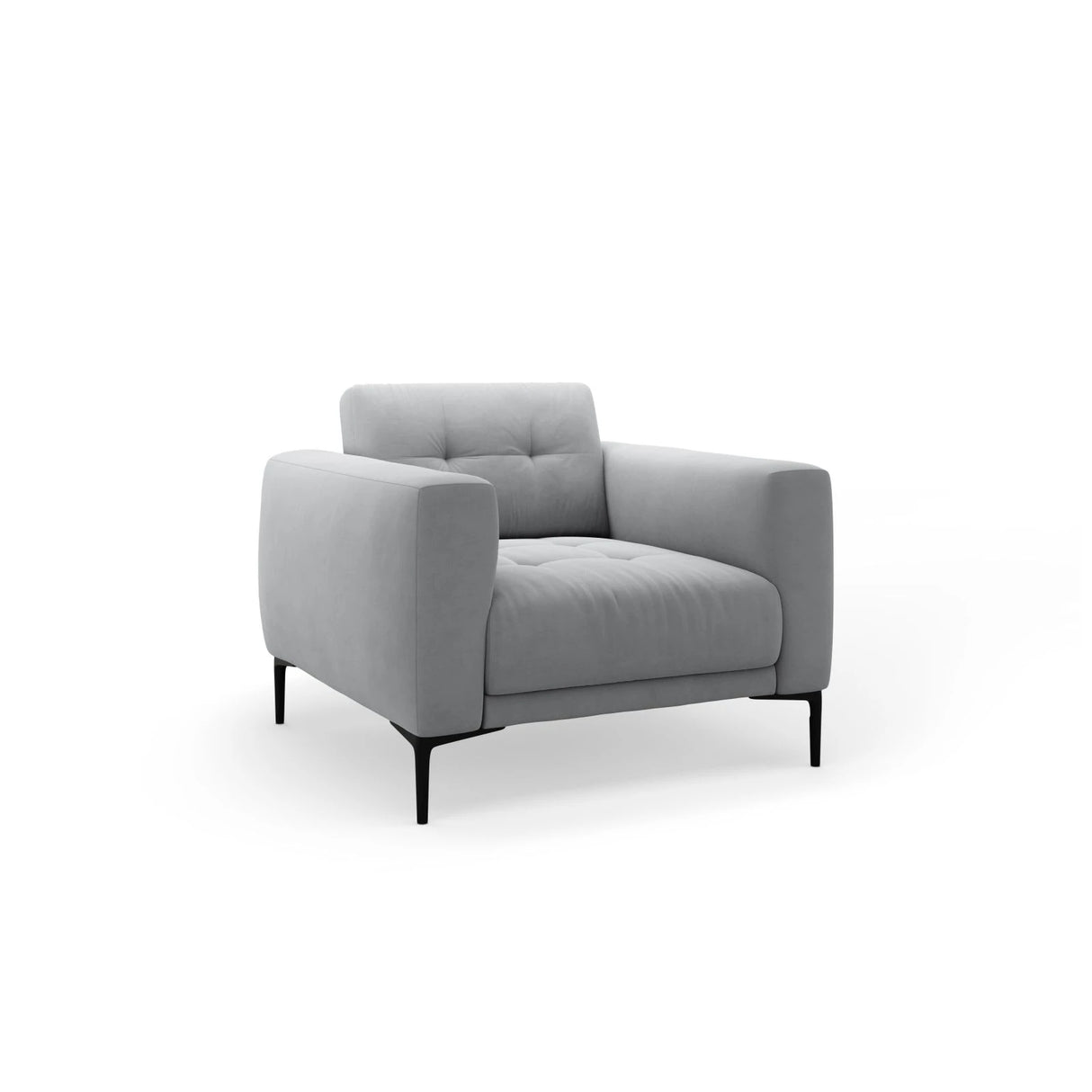 Bemy Sessel aus Samt (Salvador 17) in Grau, 85x85 cm – Bild 2