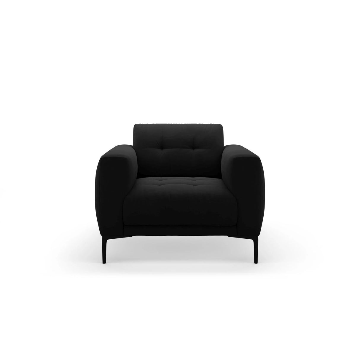 Bemy Sessel aus Samt (Salvador 19) in Schwarz, 85x85 cm – Bild 1