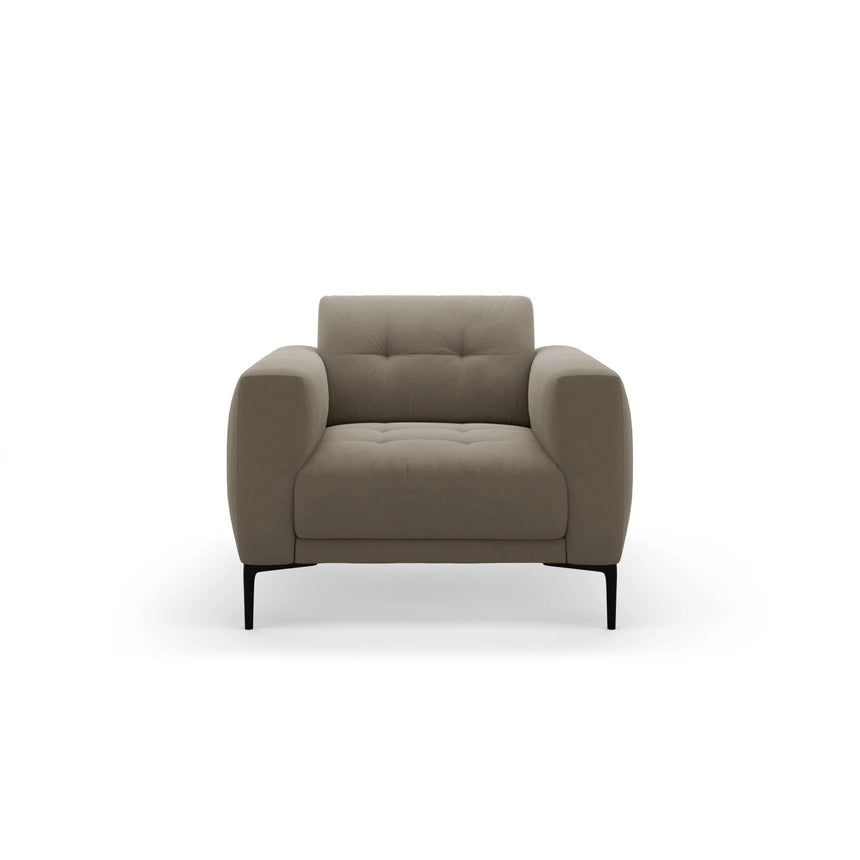 Bemy Sessel aus Samt (Salvador 3) in Grau-Braun, 85x85 cm – Bild 1
