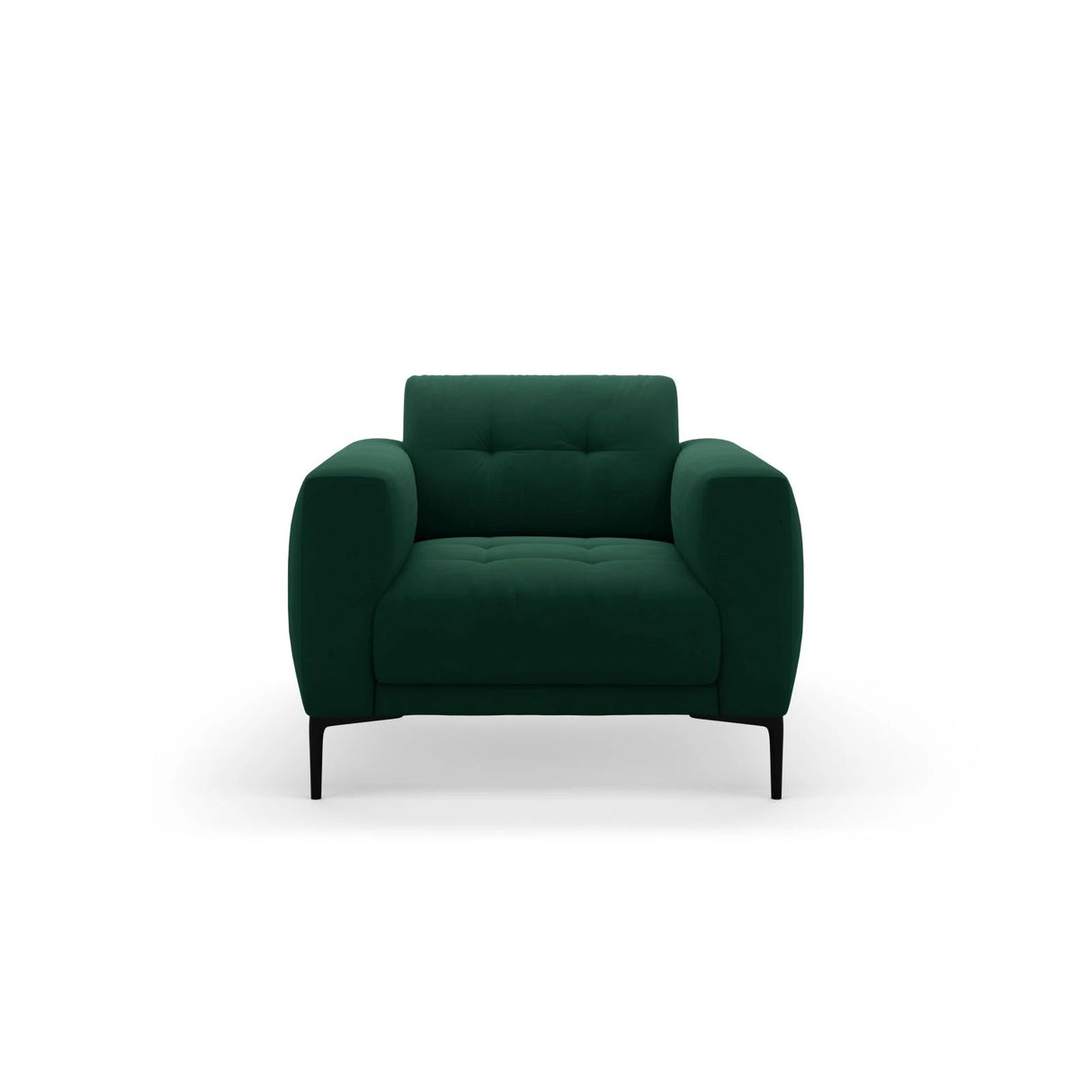 Bemy Sessel aus Samt (Salvador 7) in Flaschengrün, 85x85 cm – Bild 1
