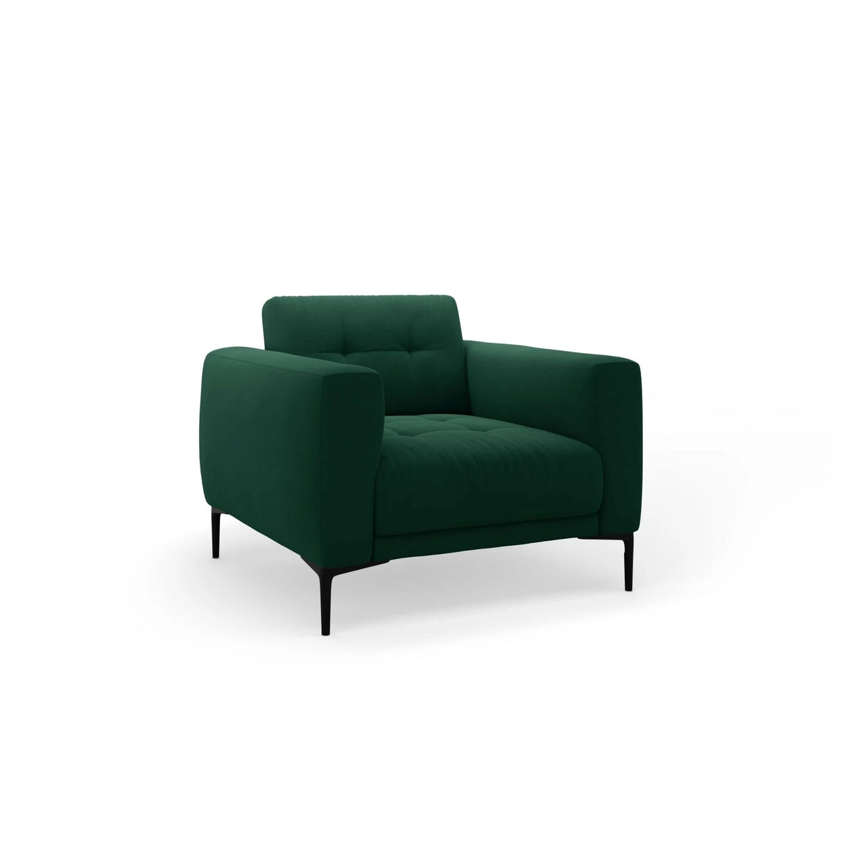 Bemy Sessel aus Samt (Salvador 7) in Flaschengrün, 85x85 cm – Bild 2
