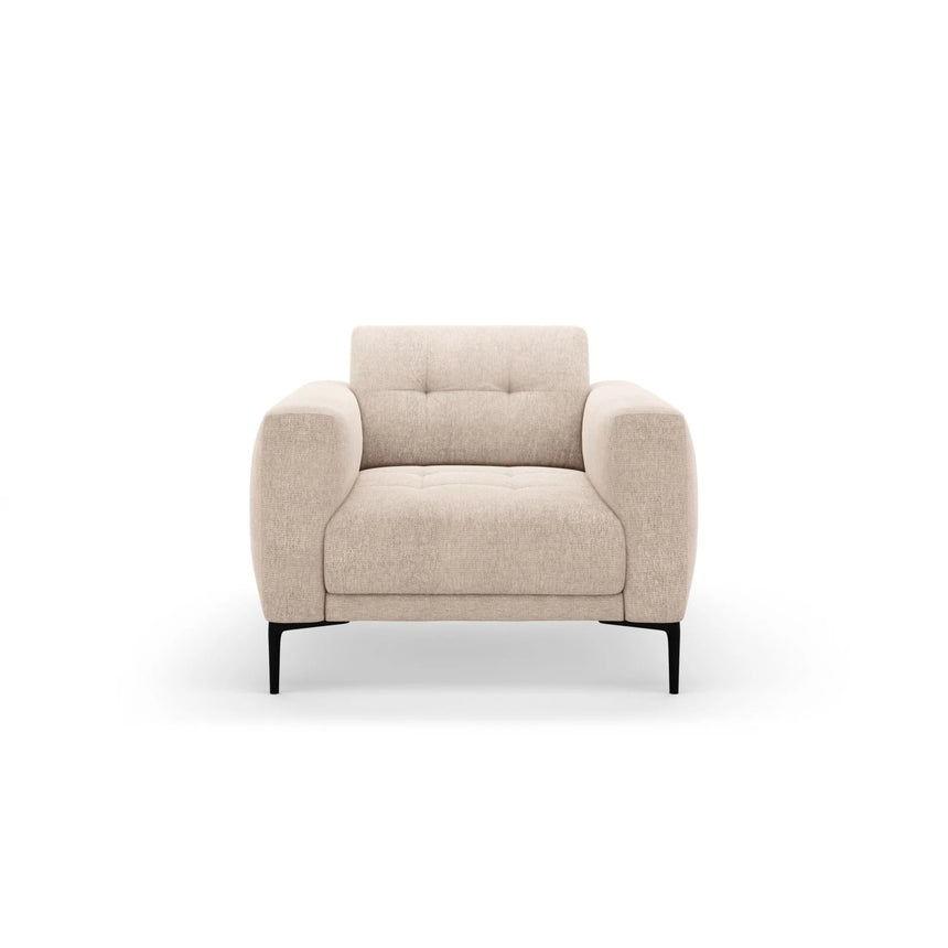 Bemy Sessel aus Strukturierter Stoff (Sorella 05) in Sand, 85x85 cm – Bild 1