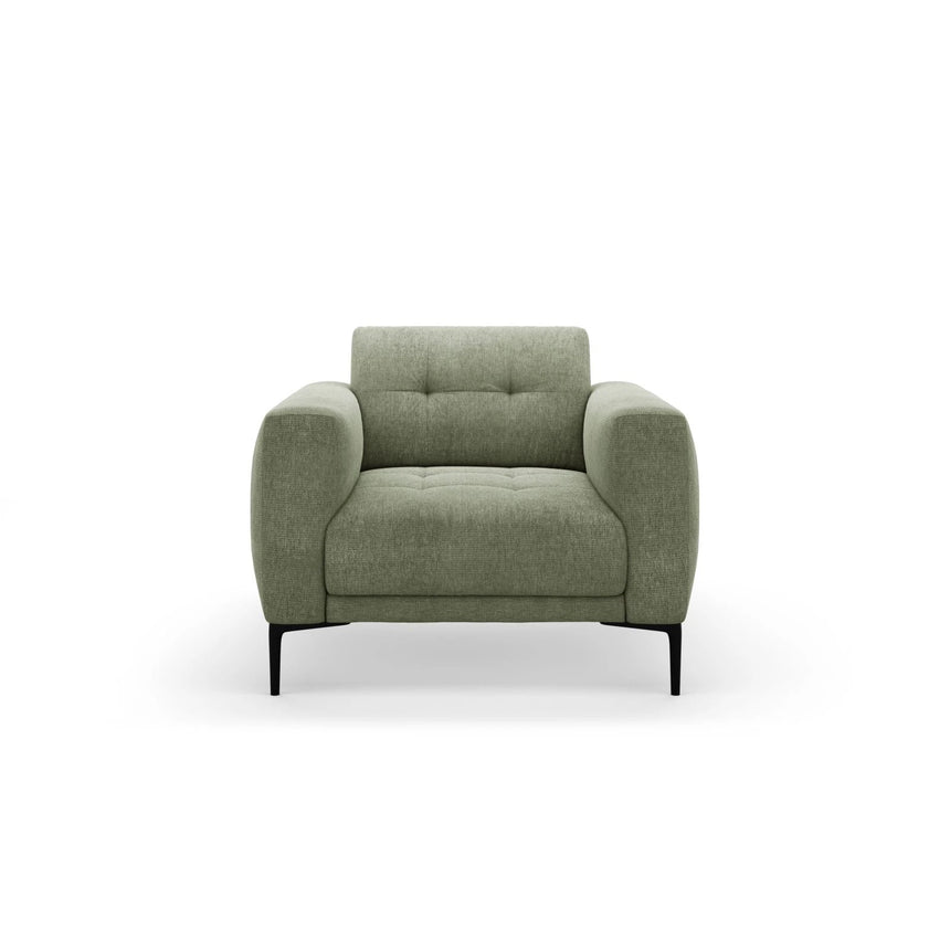 Bemy Sessel aus Strukturierter Stoff (Sorella 34) in Dunkles olivgrün, 85x85 cm – Bild 1