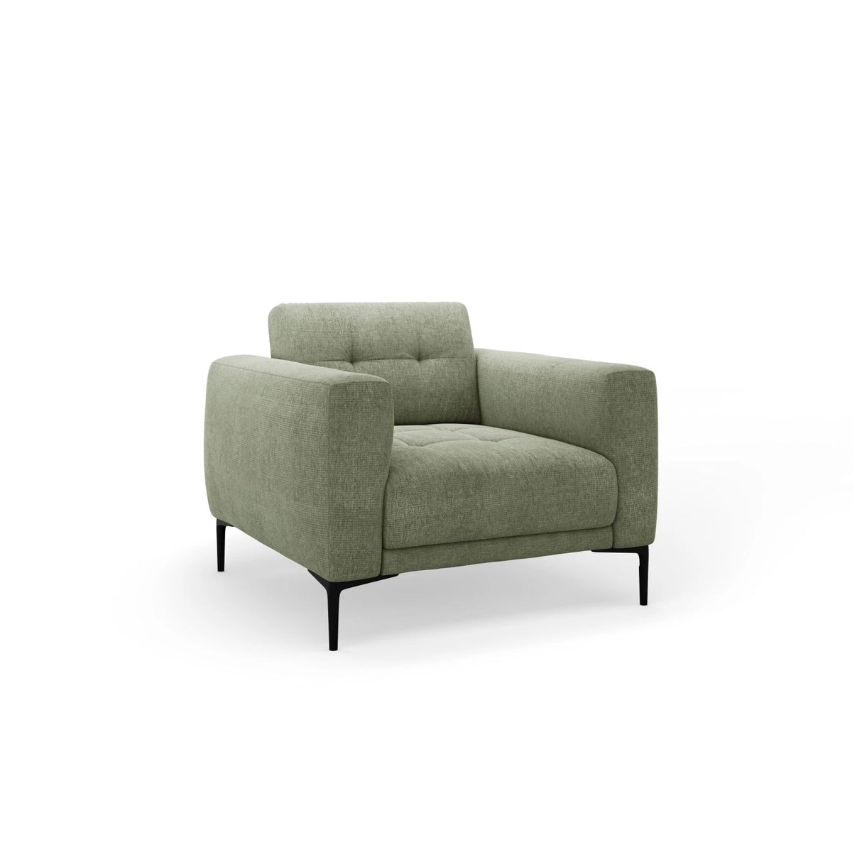 Bemy Sessel aus Strukturierter Stoff (Sorella 34) in Dunkles olivgrün, 85x85 cm – Bild 2