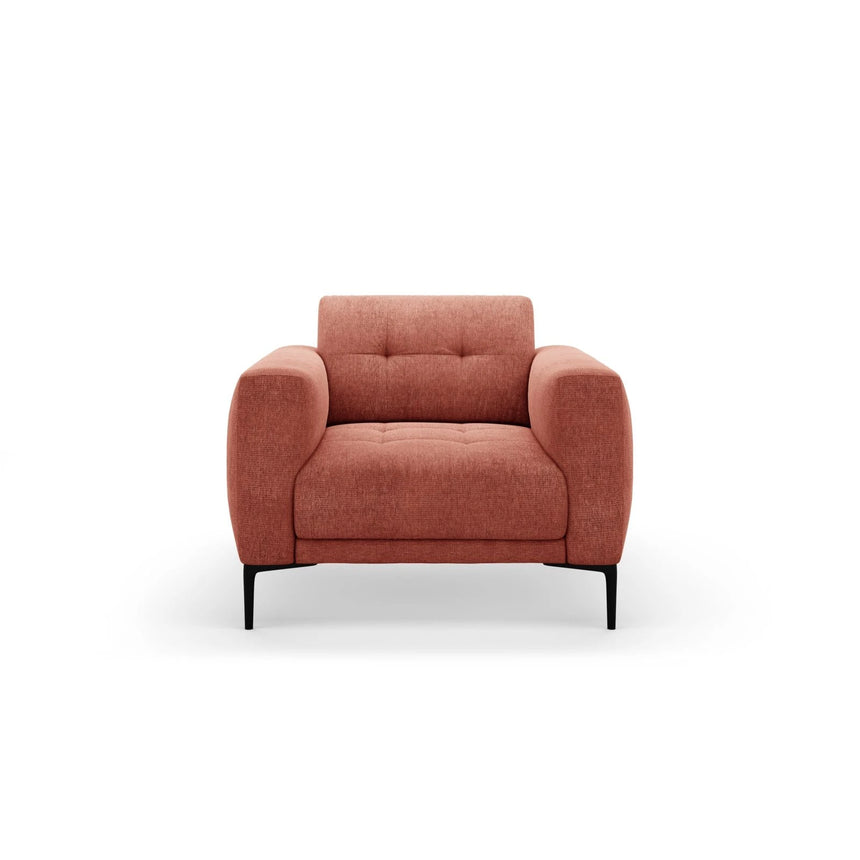 Bemy Sessel aus Strukturierter Stoff (Sorella 58) in Koralle, 85x85 cm – Bild 1