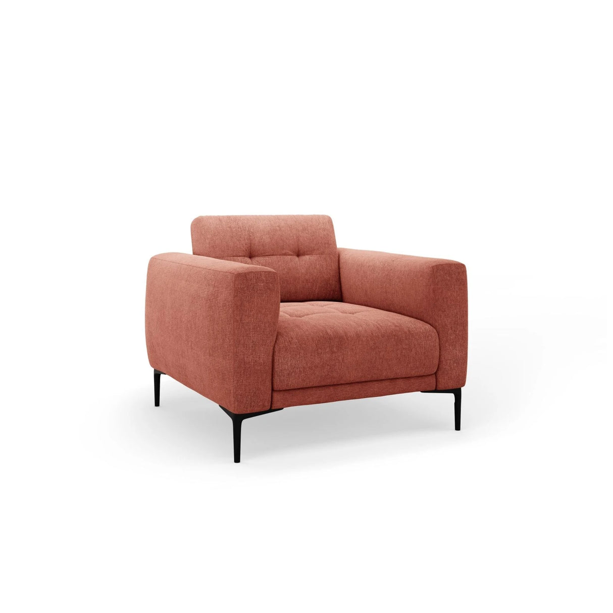 Bemy Sessel aus Strukturierter Stoff (Sorella 58) in Koralle, 85x85 cm – Bild 2