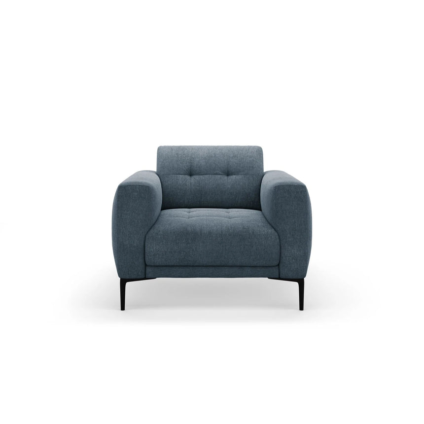 Bemy Sessel aus Strukturierter Stoff (Sorella 77) in Dunkelblau, 85x85 cm – Bild 1