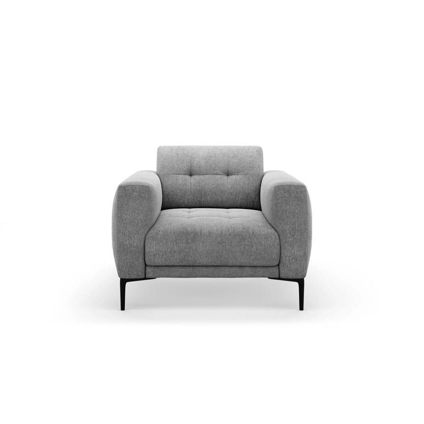 Bemy Sessel aus Strukturierter Stoff (Sorella 89) in Grau, 85x85 cm – Bild 1