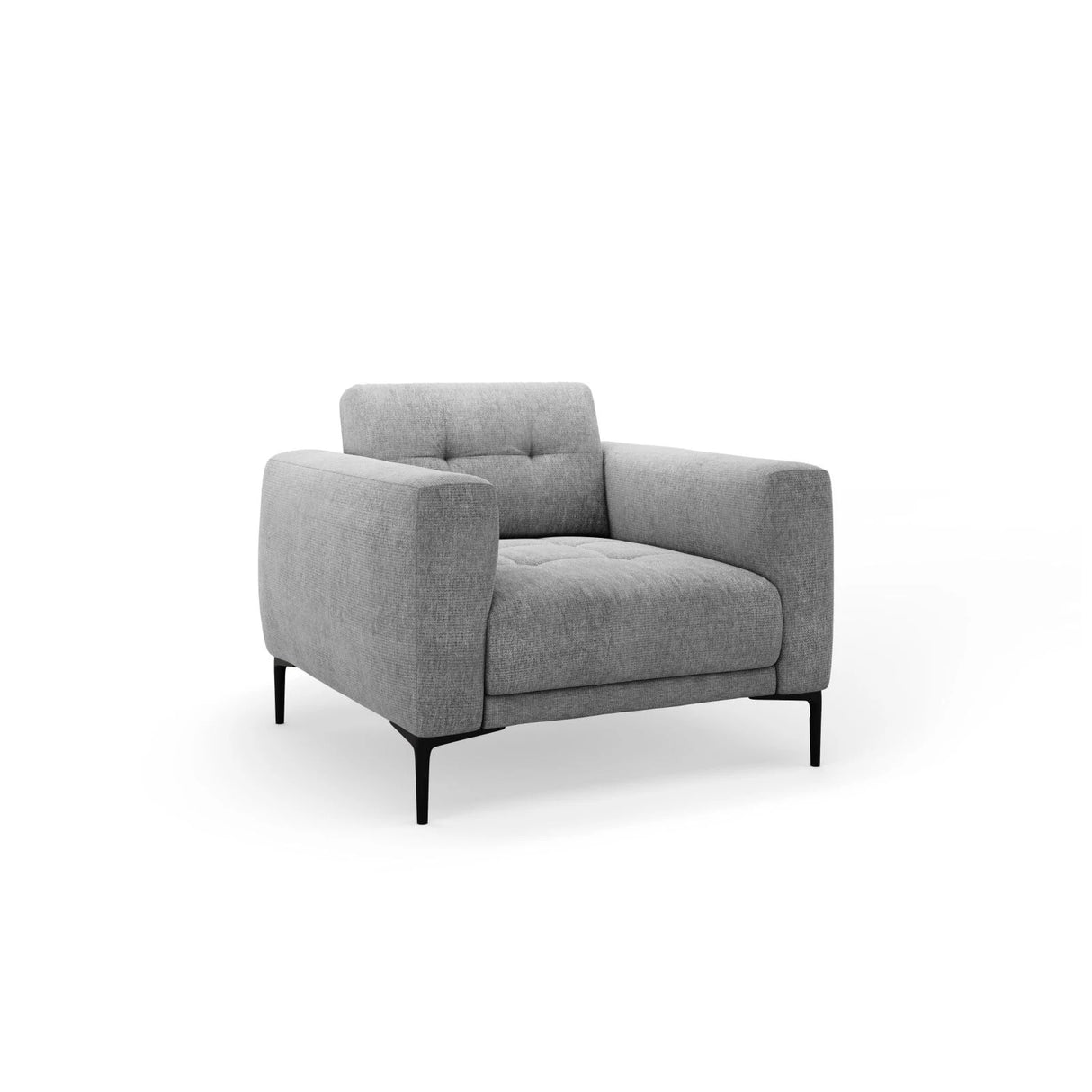 Bemy Sessel aus Strukturierter Stoff (Sorella 89) in Grau, 85x85 cm – Bild 2