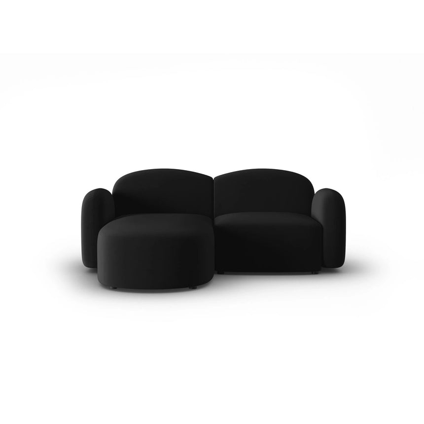 Blair 3-Sitzer Ecksofa Links, mit Bezug aus Samt (CasBla) in Schwarz, 194x167 cm – Bild 1