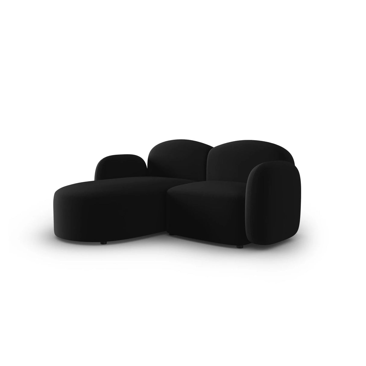 Blair 3-Sitzer Ecksofa Links, mit Bezug aus Samt (CasBla) in Schwarz, 194x167 cm – Bild 2