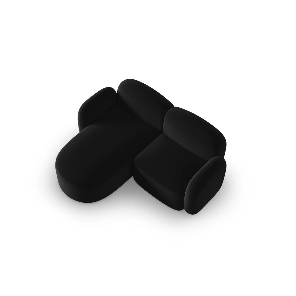 Blair 3-Sitzer Ecksofa Links, mit Bezug aus Samt (CasBla) in Schwarz, 194x167 cm – Bild 4