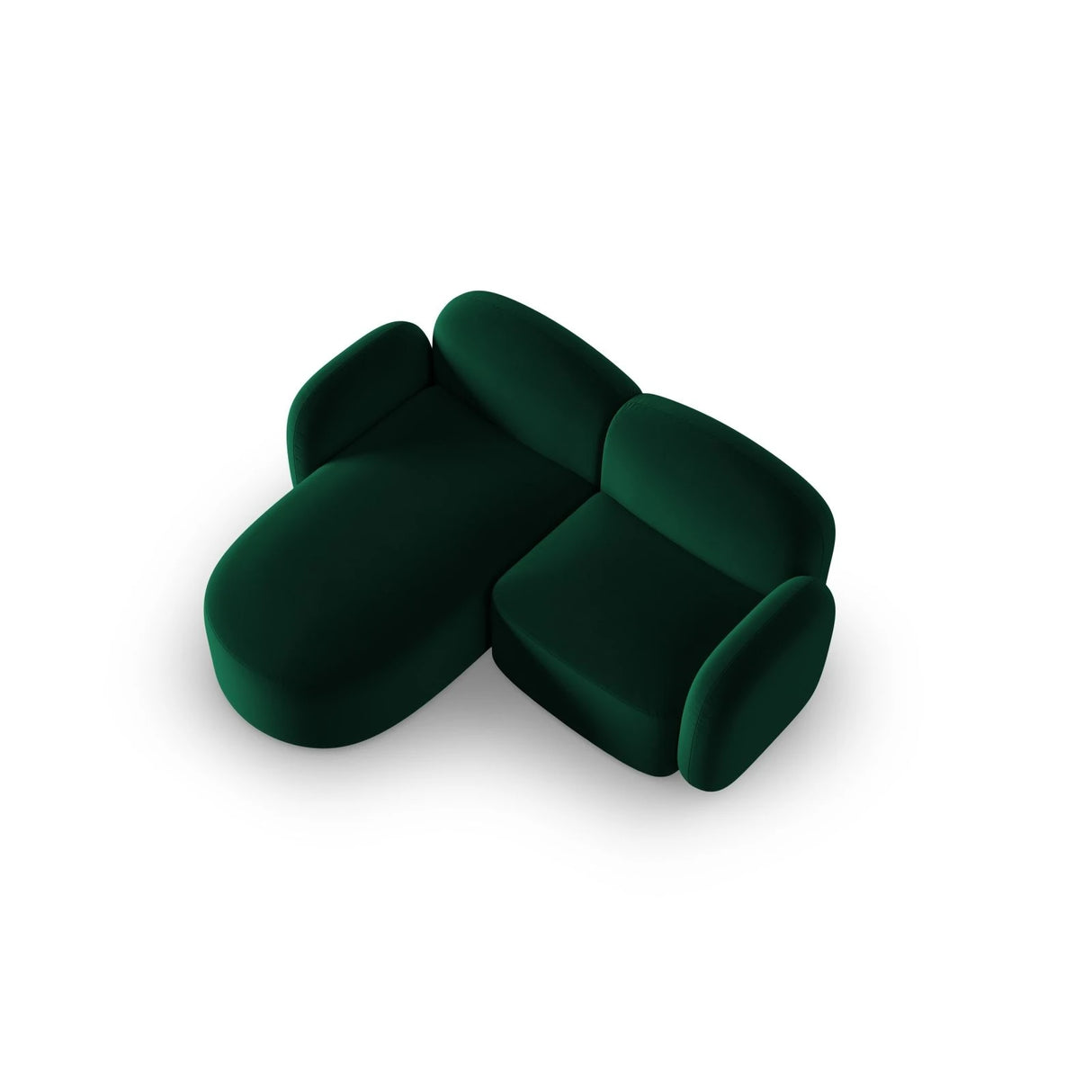 Blair 3-Sitzer Ecksofa Links, mit Bezug aus Samt (CasDeGr) in Flaschengrün, 194x167 cm – Bild 4