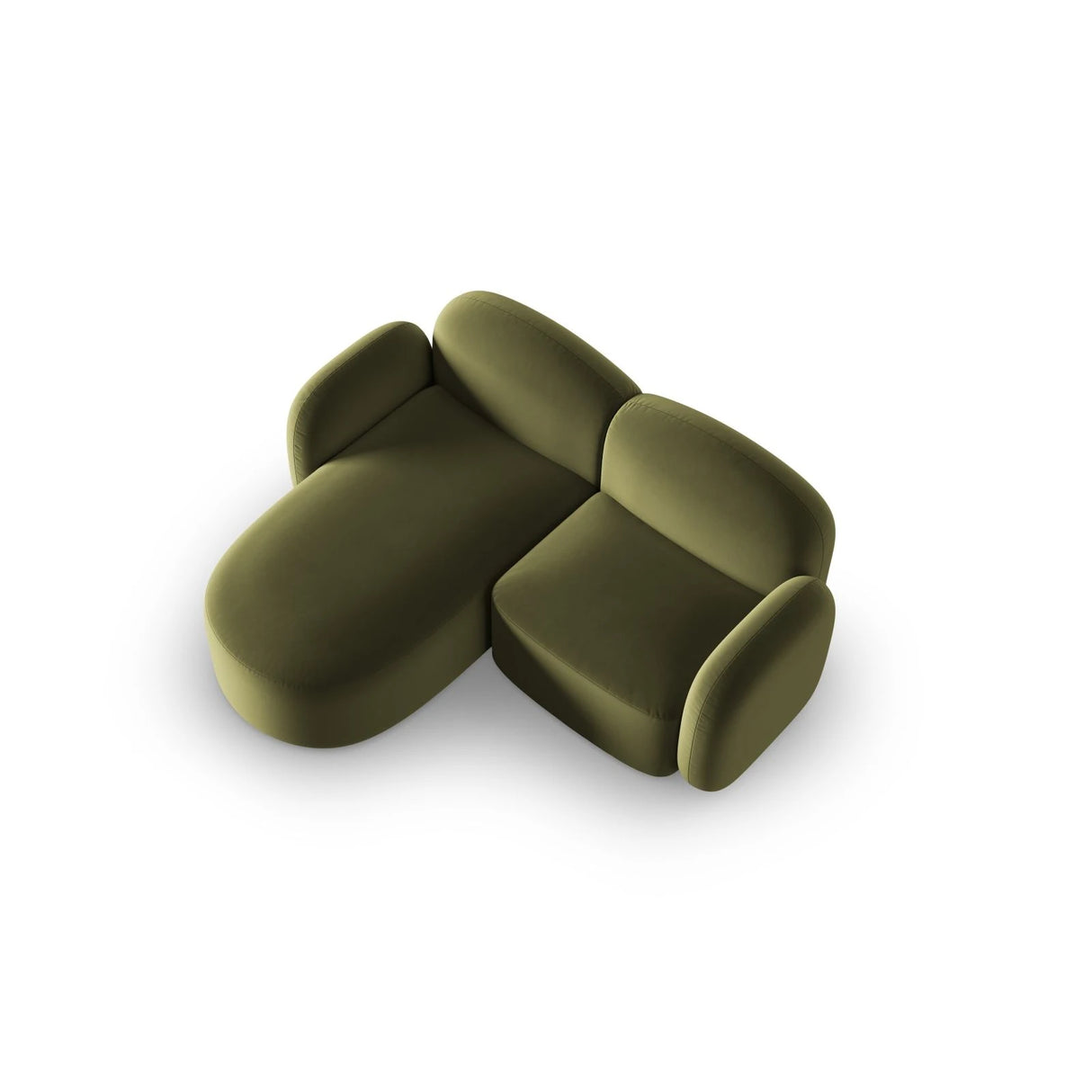 Blair 3-Sitzer Ecksofa Links, mit Bezug aus Samt (CasFor) in Light Green, 194x167 cm – Bild 4